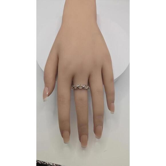 Sterling Silver Twisted Leaf Design Ring Size 9 - Picture 4 of 7